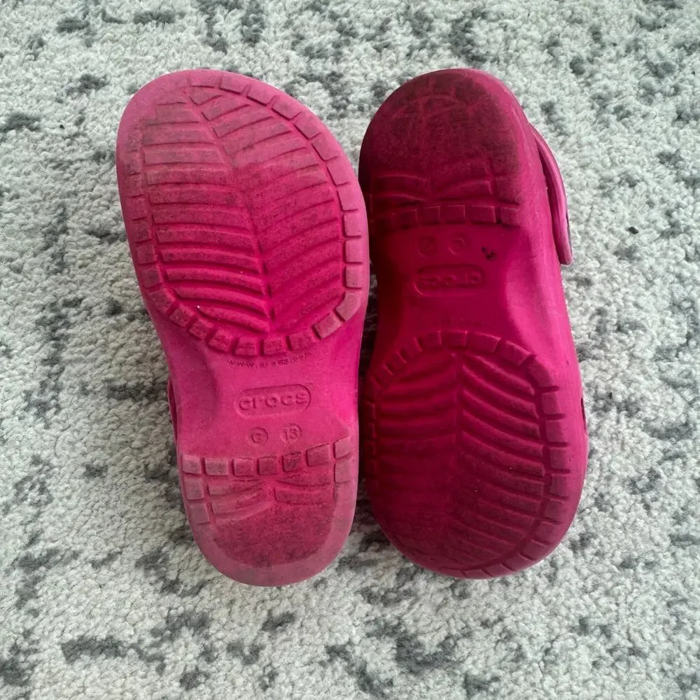 Girls Pink Crocs Size 13C